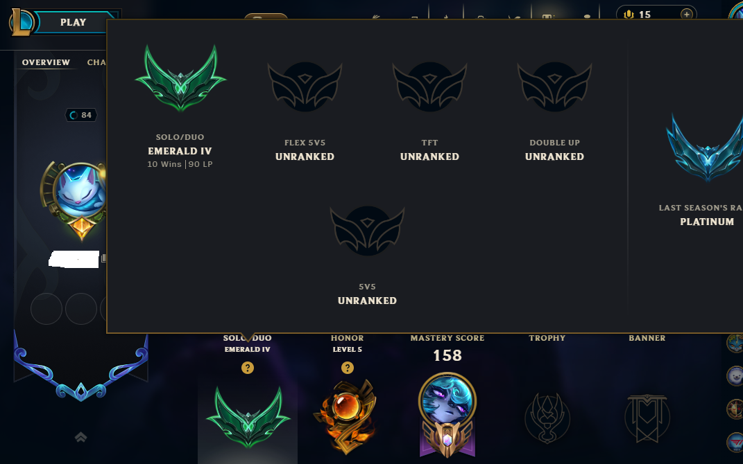 💎 Emerald IV | EUW | HONOR 5🏆 | Cool skins | 15skins