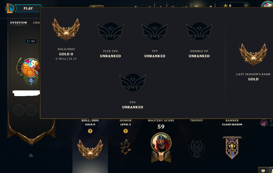 💎GOLD II | EUW | HONOR 2🏆 | good account to climb | 4 skins 🏆 full recovery instant delivery