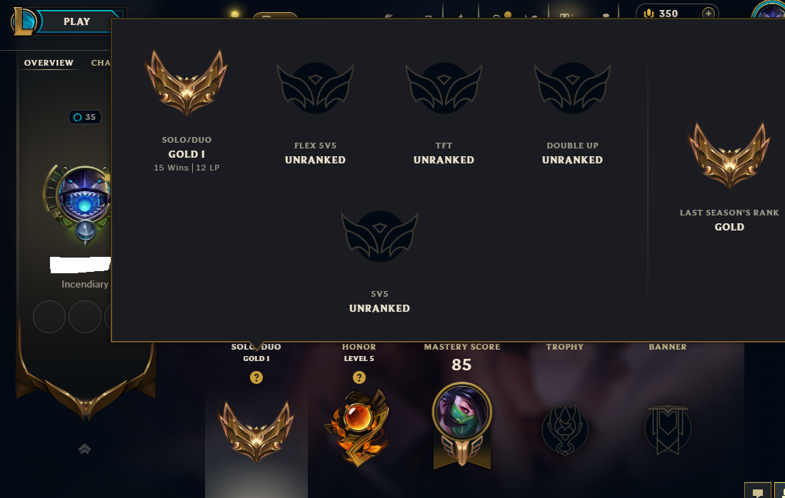 💎GOLD I | EUW | HONOR 5🏆 | good account to climb | Good skins 7 skins  🏆 full recovery instant delivery