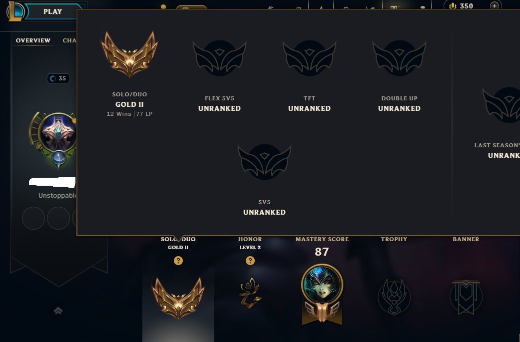💎GOLD II | EUW | HONOR 2🏆 | good account to climb | Good skins 6 skins  🏆 full recovery instant delivery