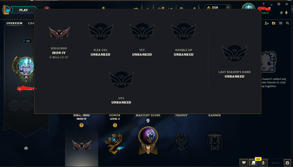 ❄️EUW❄️IRON 4 ❄️Full Access❄️20Lose❄️