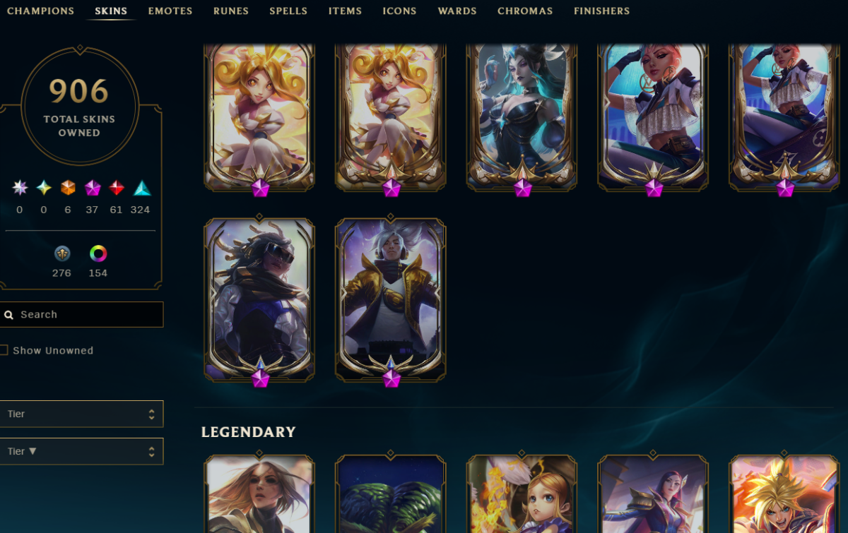 NA | 906 SKINS | 164 CHROMAS | 37 + MYTHICAL SKINS | CREATION IN 2011 $90 imgur.com/a/hmJOTKB