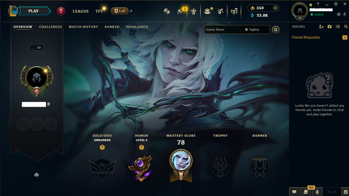 EUW🏆 Level 30⚡ Hand Level💸 25+K BE 💎350 RP ✔️Unverified✔️ Aram LVL 🚀Fast Delivery