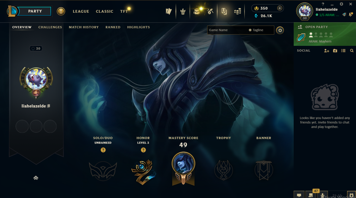 EUW🏆 Level 30⚡ Hand Level💸 25+K BE 💎350 RP ✔️Unverified✔️ Aram LVL 🚀Fast Delivery