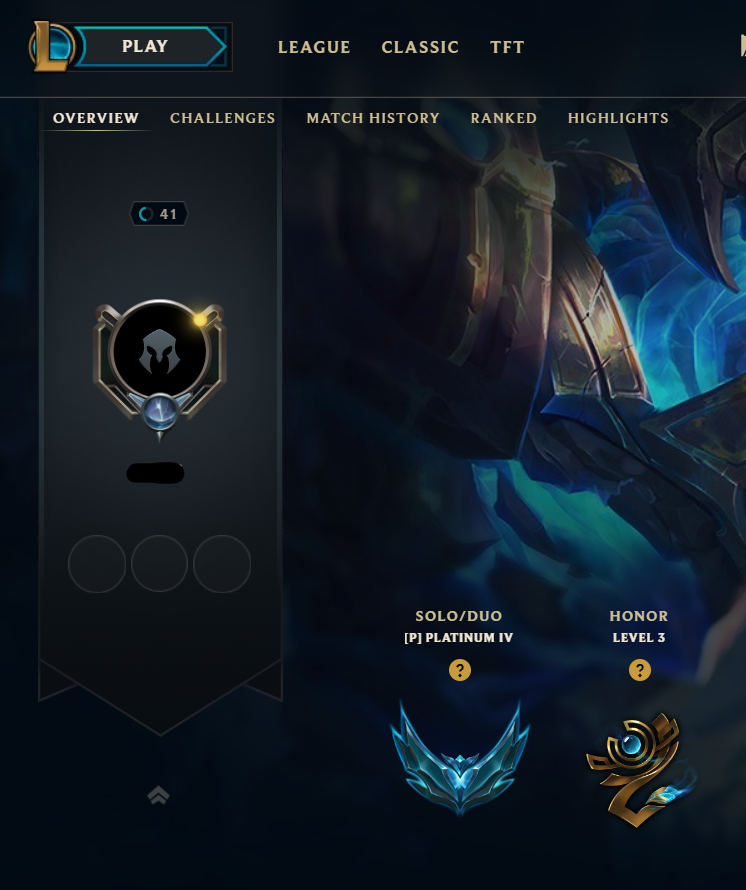 EUW|Platinum 4 (4/5 Placements)|Emerald MMR|40Champs+Nightbringer Tryndamere|Name Changeable|Handleveled &Full Recovery|Instant Ownership