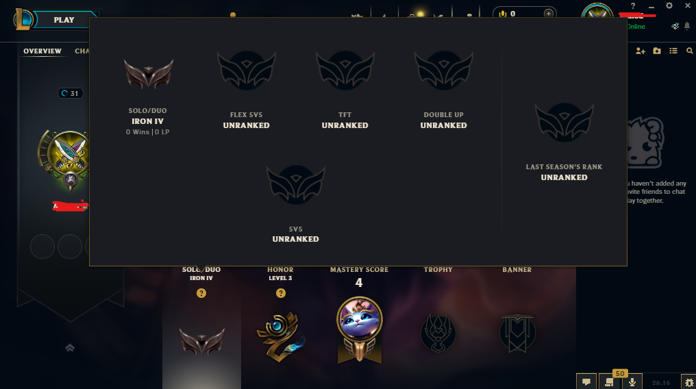 EUW⸱ NEW Season 16 Iron IV 0% WR + 20 Lose Games ⚡