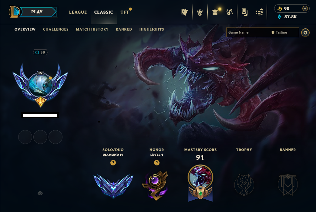 🏆 Server EUW|Rank diam4🚀 Level 38🎮 Champs 27💯 | Skins 22 ✨ |BE 87.8k💎 Recovery Info ✅