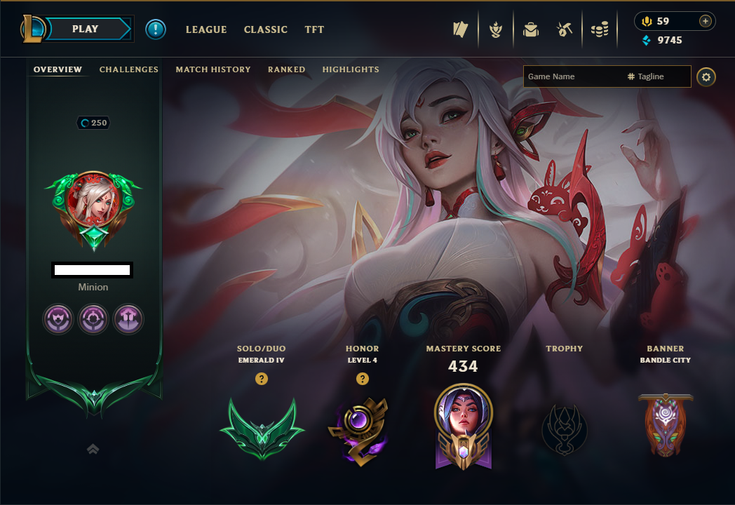 🏆 Server EUNE | Rank  ENERALD 4🚀 |  Level  250🎮  |  Champs  full 💯 |  Skins  184✨ |  BE 9745 💎 Recovery Info ✅