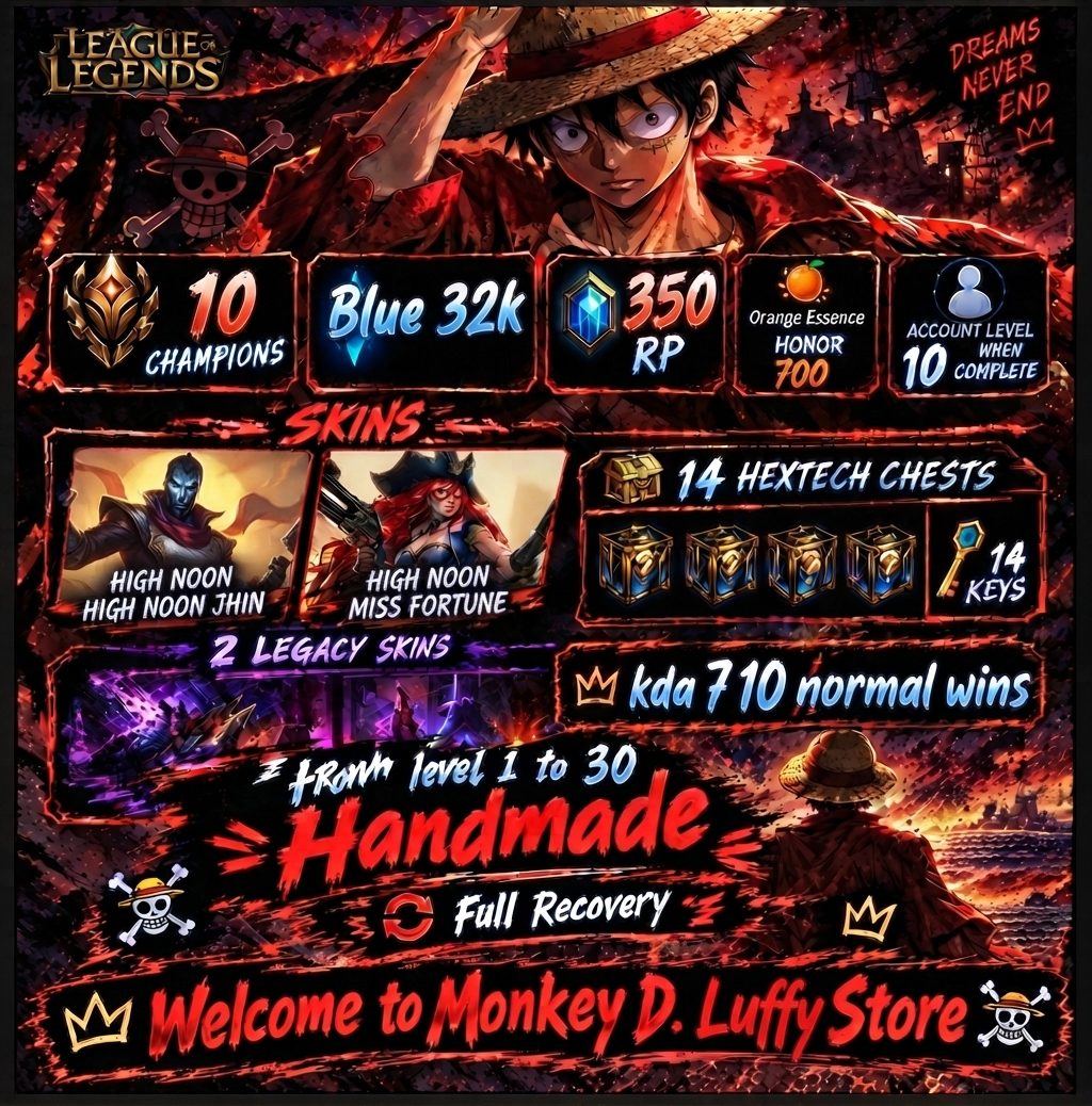 (EUW) HAND-LEVELLED 🌸Rank Ready (10W) ⭐32K+ BE🌸
