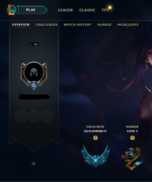EUNE|Platinum 4 60 LP(1/5 Placements)+50 LP Per Win|Emerald MMR|20K BE |Unverified|Name Changeable|Handleveled &Full Recovery|Instant Ownership