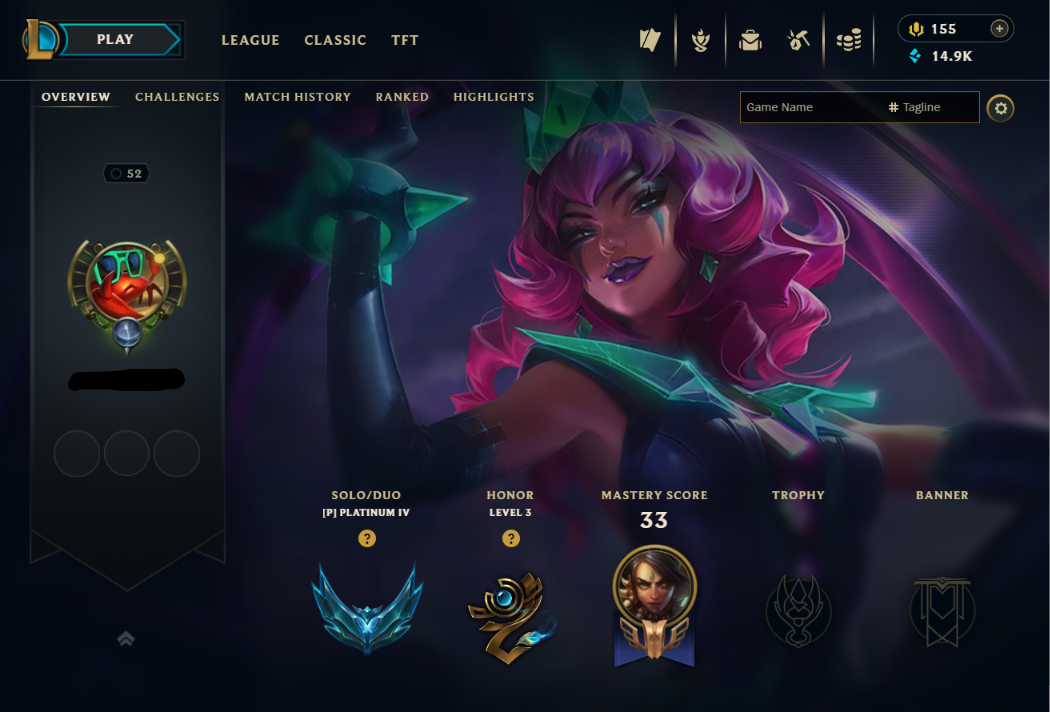 EUW|Platinum 4 (2/5 Placements)+40 Per Win|Emerald MMR|15K BE + Insane Skins(1 Legendary,9 Epic)|Name Changeable|Handleveled &Full Recovery|Instant Ownership