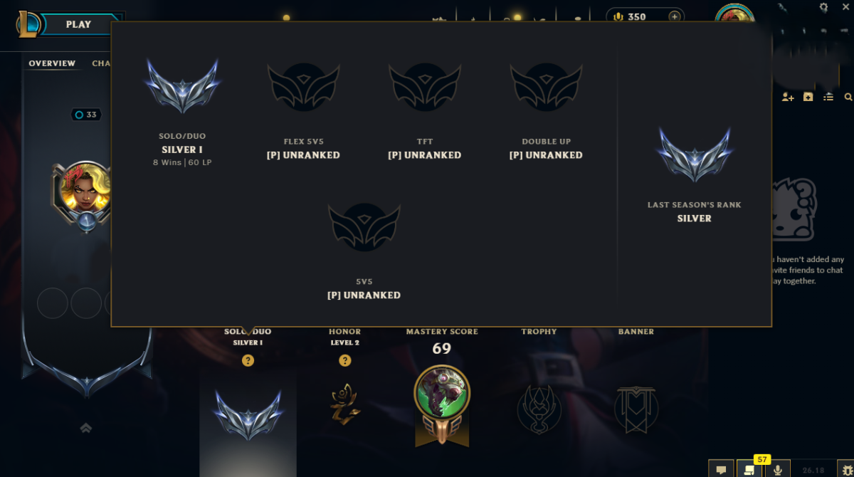 💎silver account EUW | HONOR 2🏆 | good account to climb 