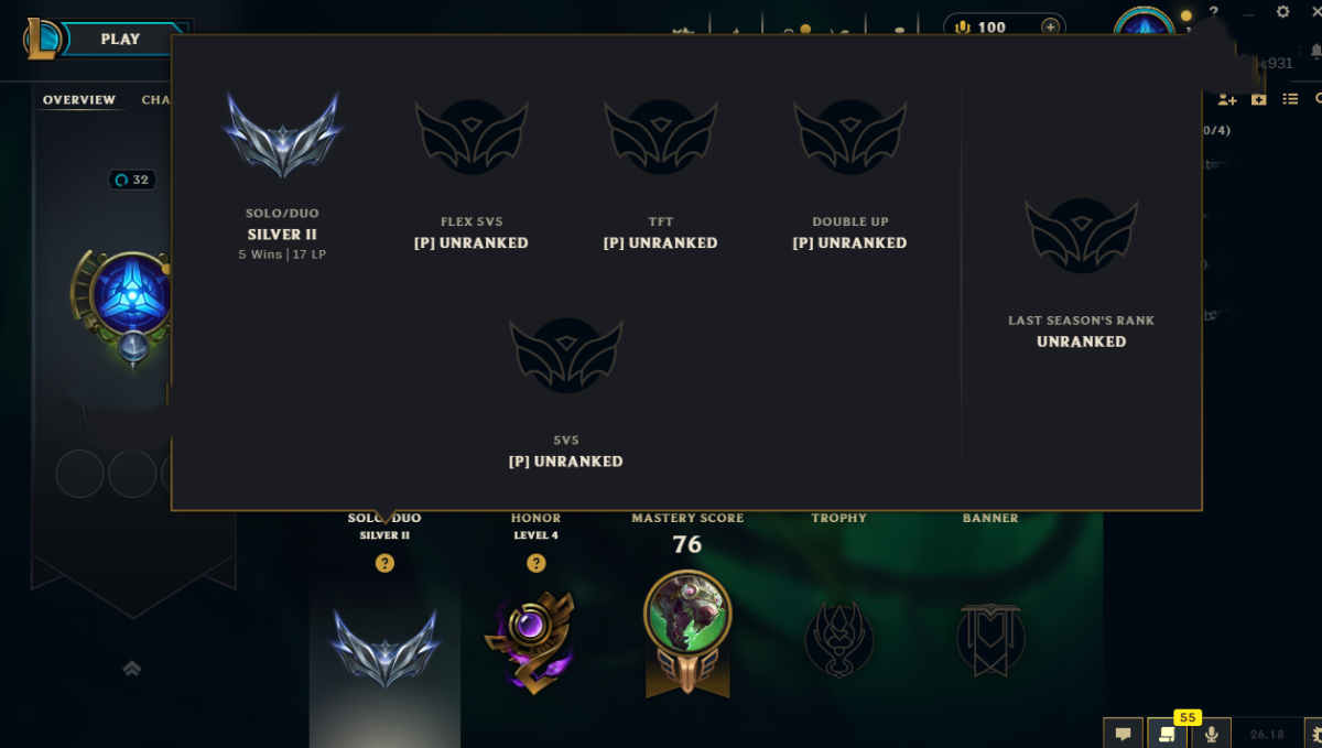 💎silver account EUW | HONOR 4🏆 | good account to climb 