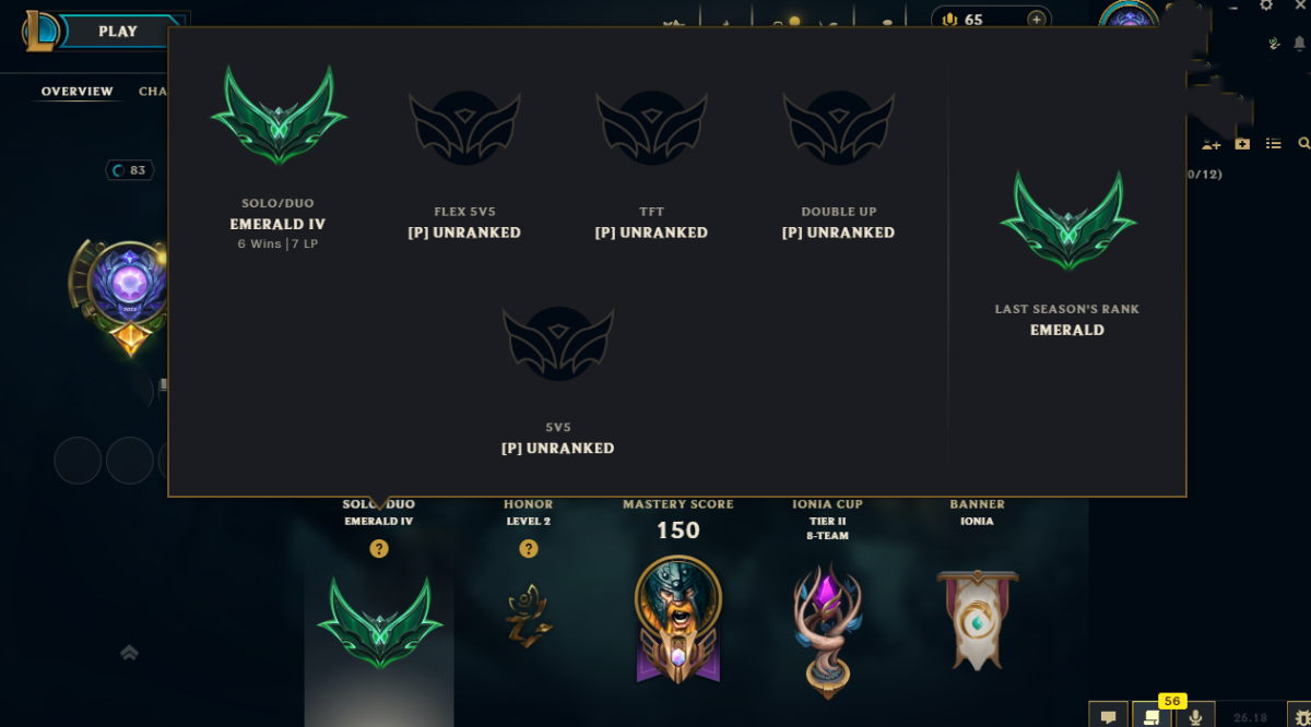 💎Emerald account EUW | HONOR 2🏆 | good skins and account to climb 