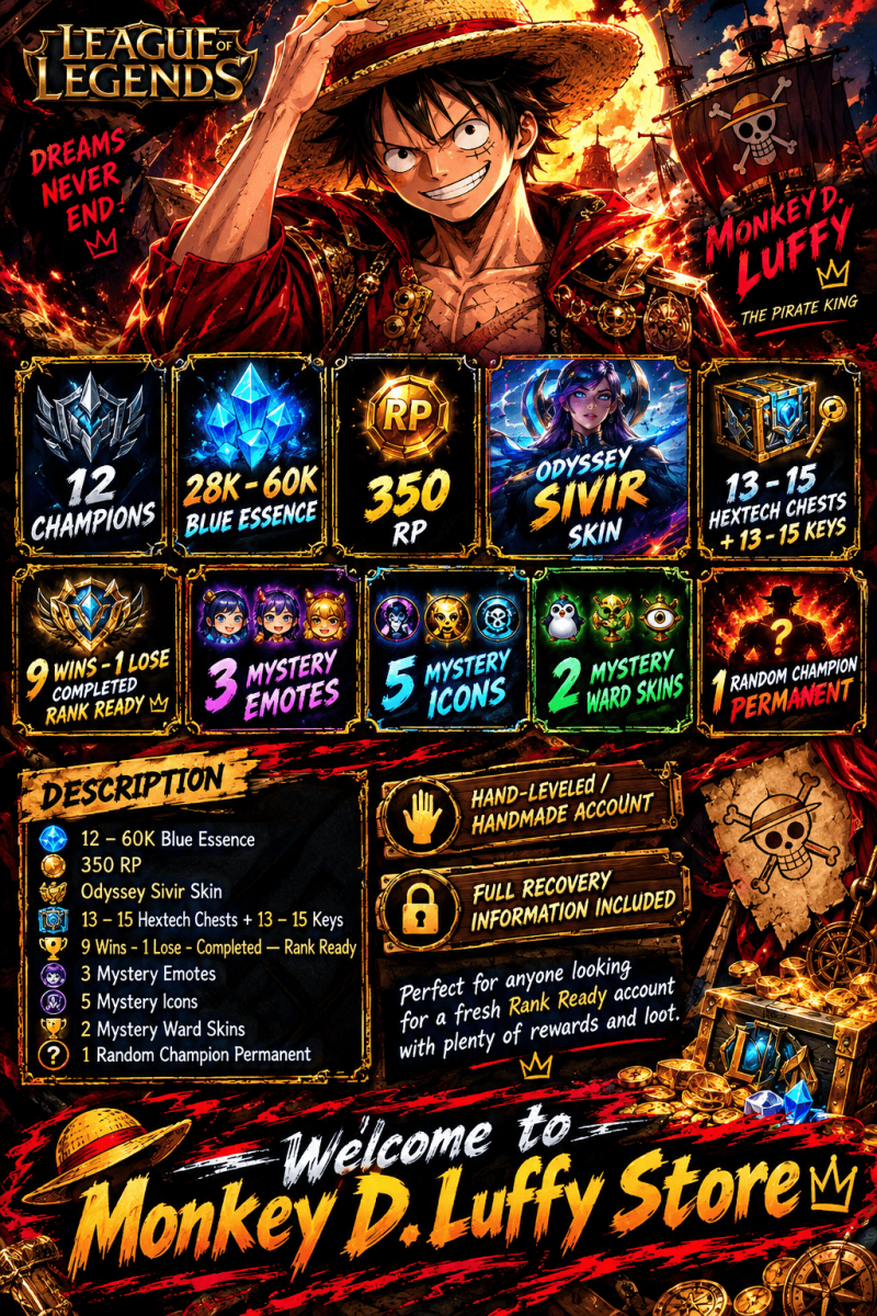🏆 9 Wins + 1 Lose — Completed — Rank Ready_👑 Welcome to Monkey D. Luffy Store 🏴‍☠️