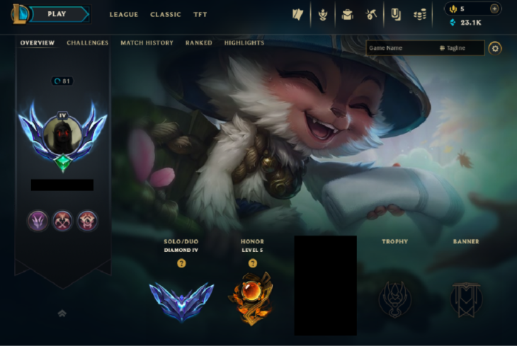 EUNE|DIAMOND 4 |120 Champs+23K BE + 63 Skins (Description)|Handleveled & Full Recovery Details|Instant Ownership|Lifetime Warranty
