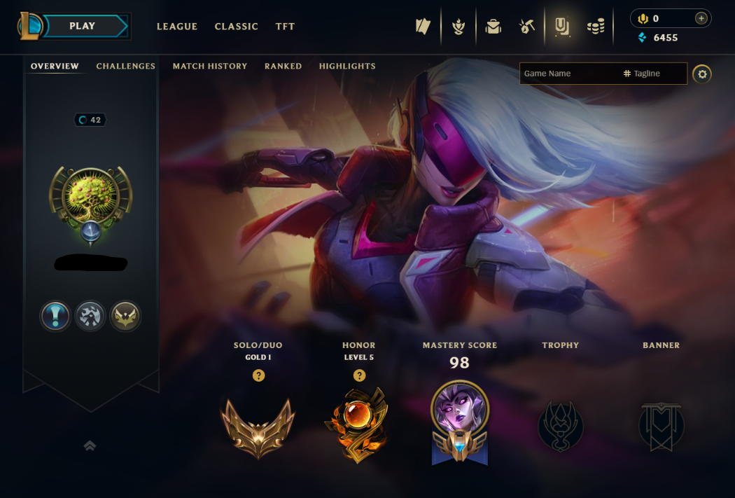 EUNE|Gold 1 50LP 75%WR+30 LP PER WIN|60 Champs+6K BE + 61 Insane Skins( Description)|Handleveled & Full Recovery|Instant Full Ownership