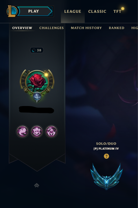 EUW|Platinum 4  60 LP(1/5 Placements)|Emerald 1 MMR|Talon BlackWood,Space Groove Teemo|Name Changeable|Handleveled &Full Recovery|Instant Ownership