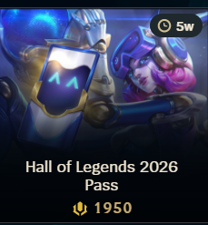 ⚡️ Hall of Legends 2026 Pass 1950 RP Pass Bundle ⚡️ legal RP ~ Gifting Service | EUW | 🔰