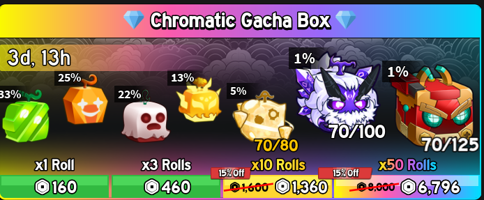 Chromatic Gacha Box x3 Roll [575r]