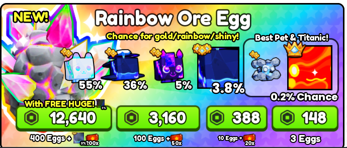 x100 Rainbow Ore Egg