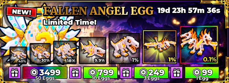 🔥Break and Steal an Egg - Fallen Angel Egg x50 ( 3499R ) 🔥